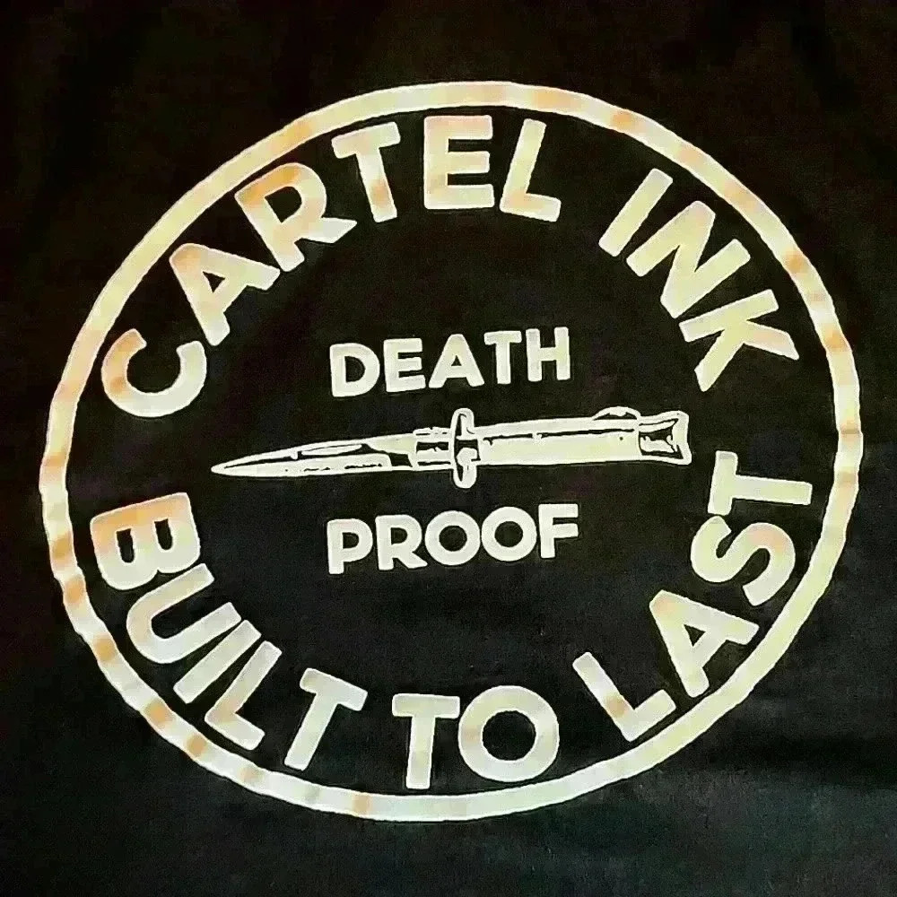 Cartel Ink 3xl Black T Built to Last Death Proof ☠️
